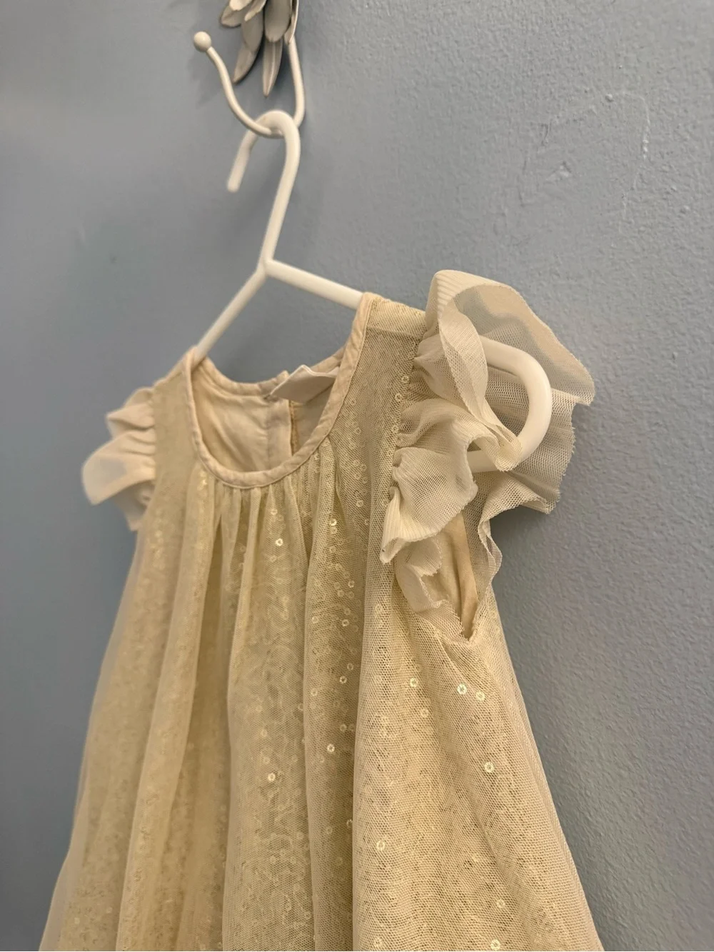 Baby GAP Cream Sequin Tulle Baby Dress